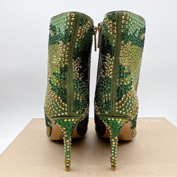 Kurt Geiger London Belgravia Camouflage Crystal Camo Booties EU 36.5 US 6.5 NEW - Picture 7 of 13